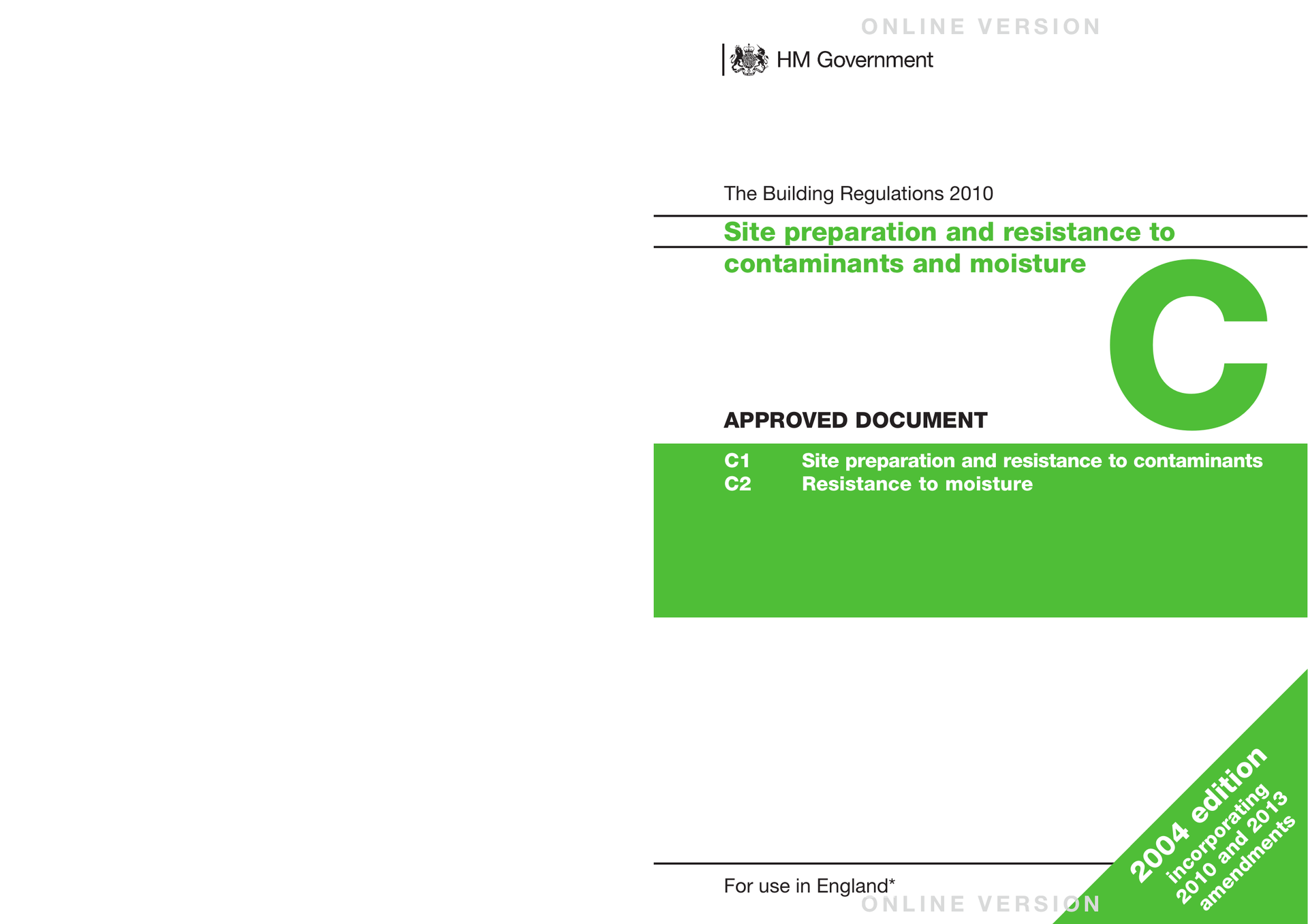 Approved Document C: Site preparation and resistance to contaminants and moisture