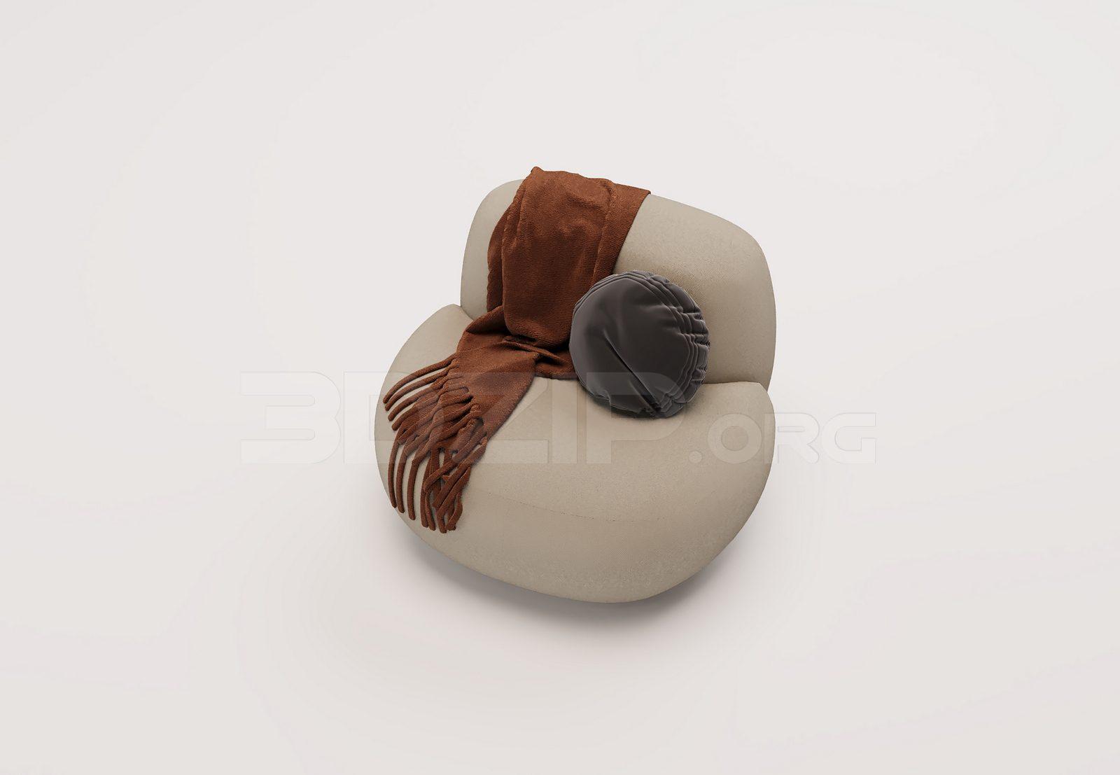 Lounge Chair 3D Model for Interior Projects