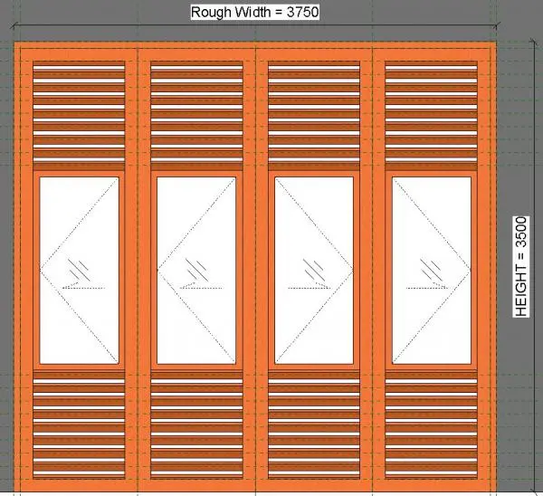 Akrimee_folding Door 3750 X 3500 4 Panels