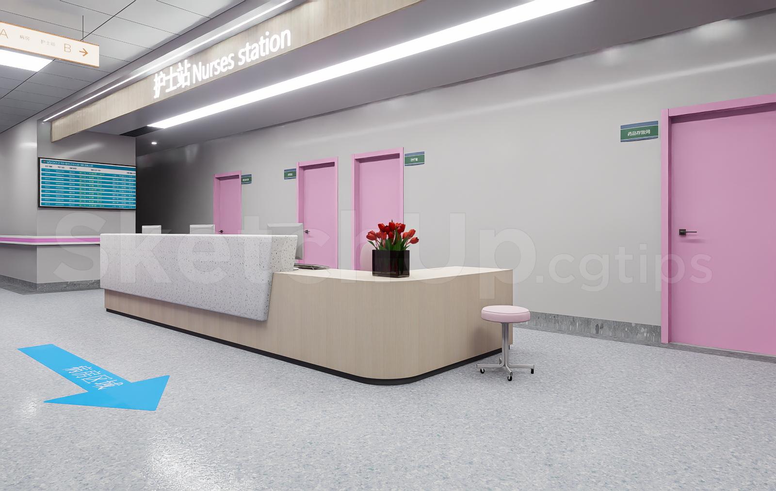 Modern Clinic Reception and Nurses Station