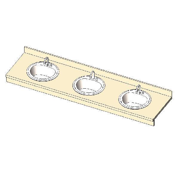 Vanity Three Sinks