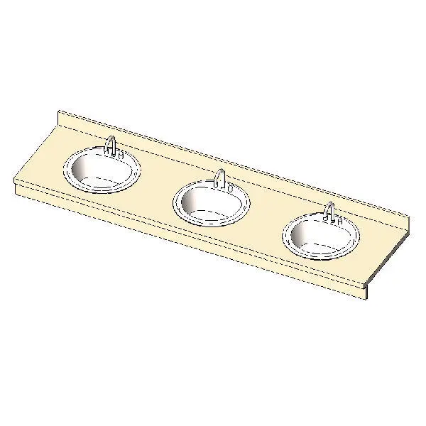 Vanity Three Sinks