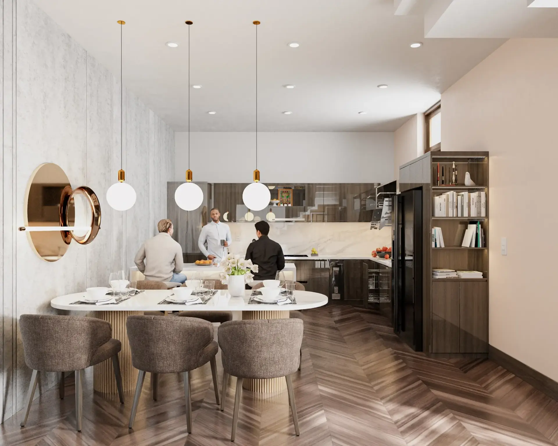 Interior Kitchen- Diningroom Scene