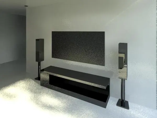 Monolithic TV console table — preview 1, by RedStardel (RevitCity, CC0)