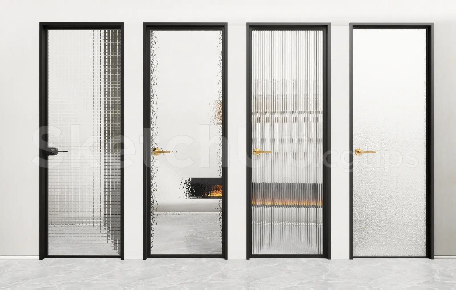 Modern Slim Frame Glass Doors Collection