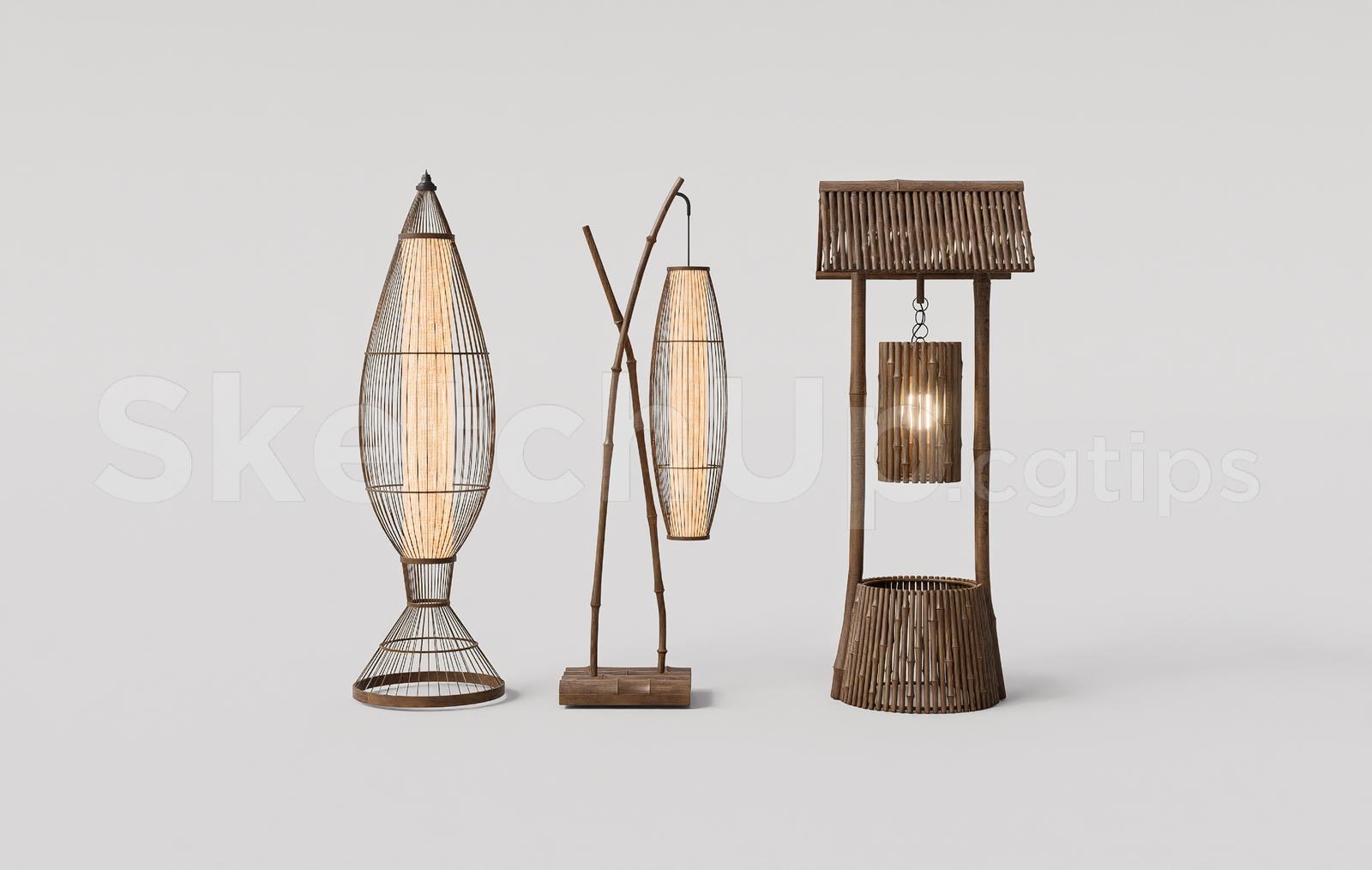 Decorative Rattan Bamboo Floor Lamp