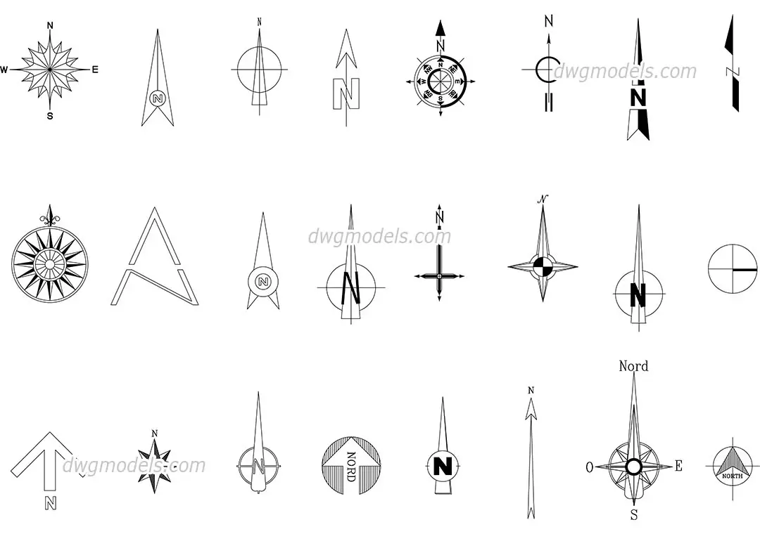 Nord Vector Symbol — preview 1 (dwgmodels.com, CC0)