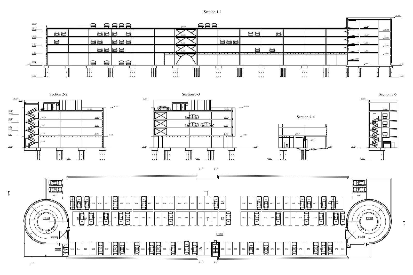 Parking plan, section