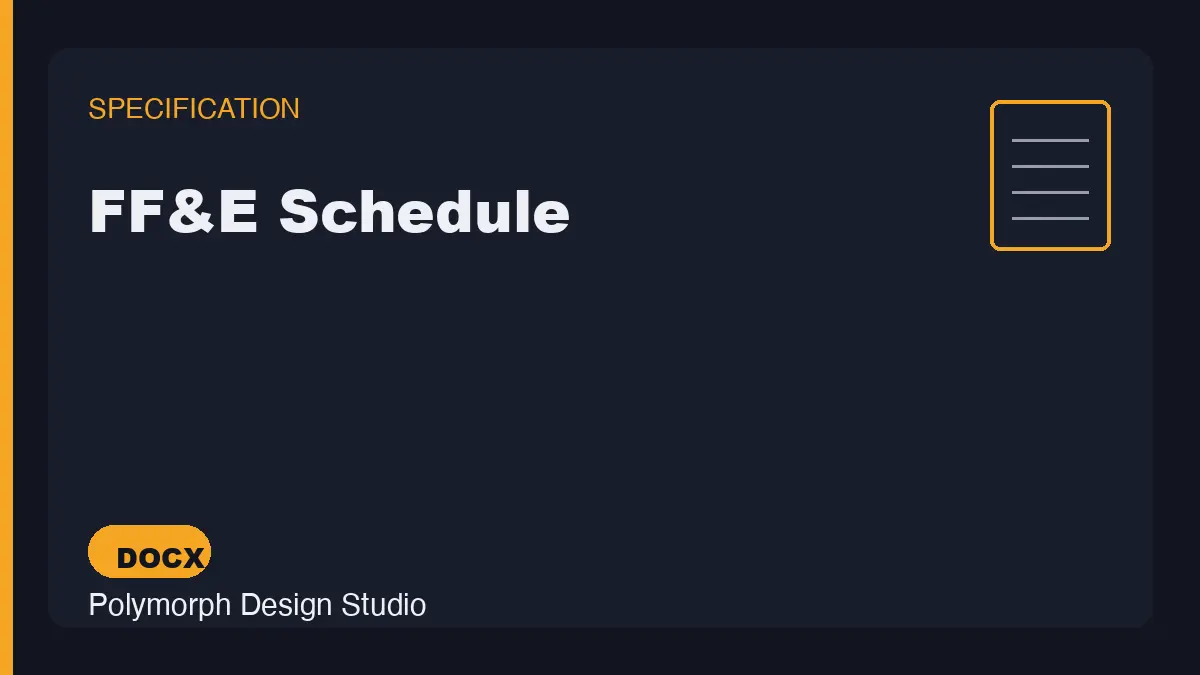FF&E Schedule