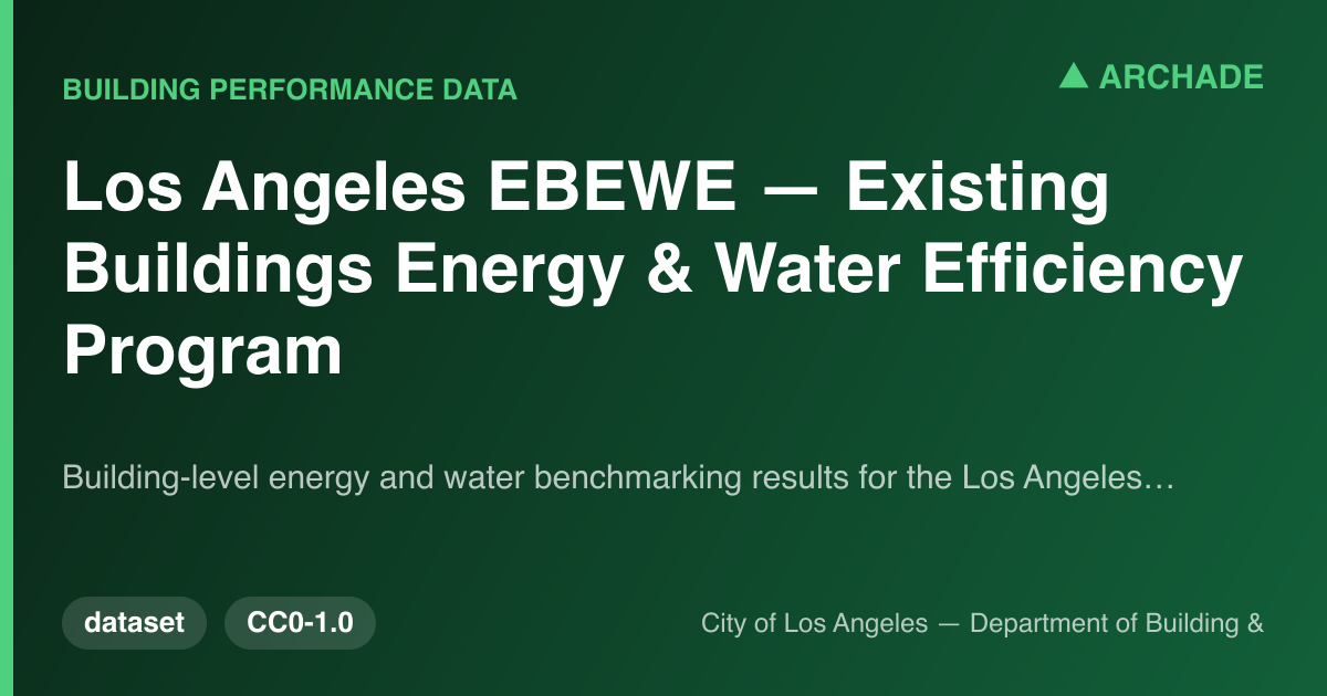 Los Angeles EBEWE — Existing Buildings Energy & Water Efficiency Program