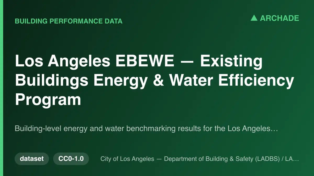 Los Angeles EBEWE — Existing Buildings Energy & Water Efficiency Program