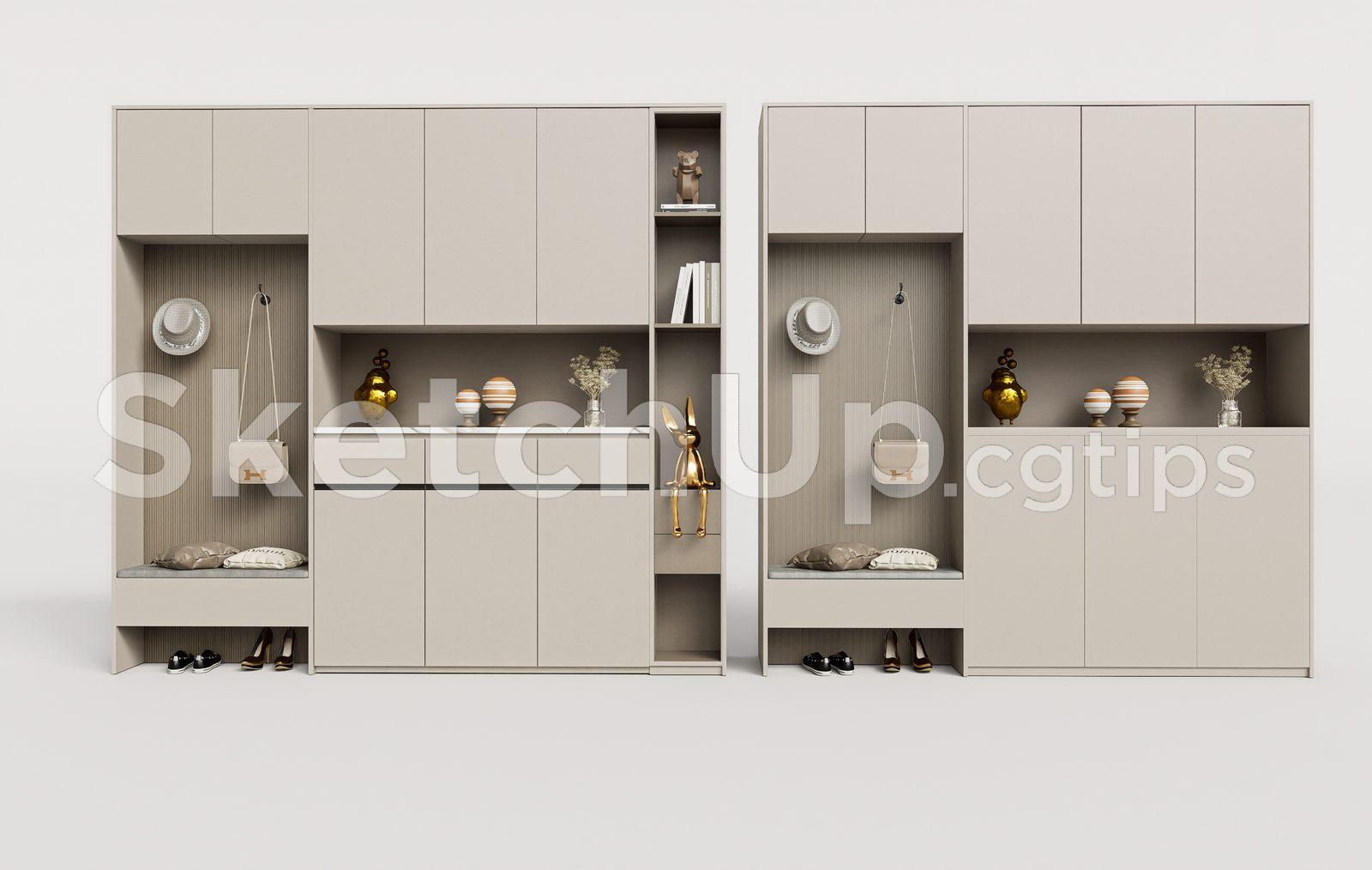 Modern Shoe Cabinet SketchUp 3D Model