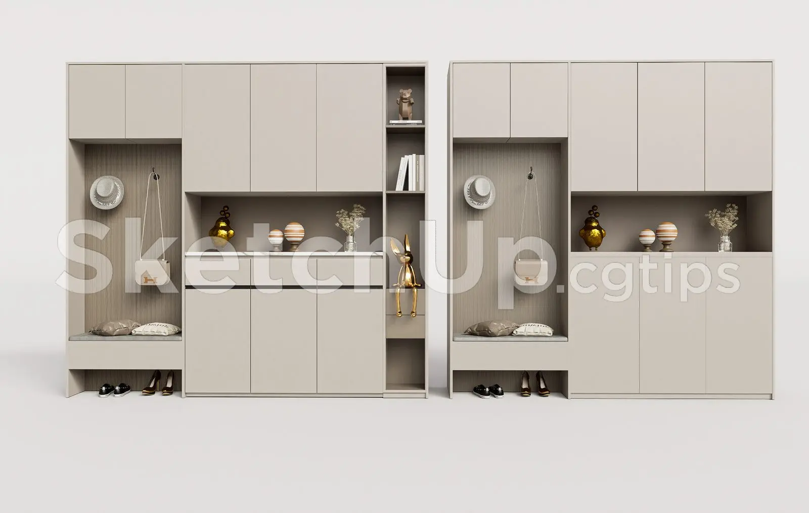 Modern Shoe Cabinet SketchUp 3D Model