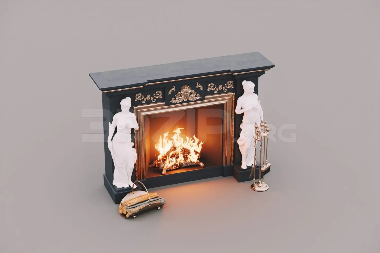 Fireplace — preview 1, by Le Dang Thuan (3dzip, CC0)