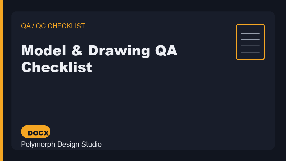 Model & Drawing QA Checklist