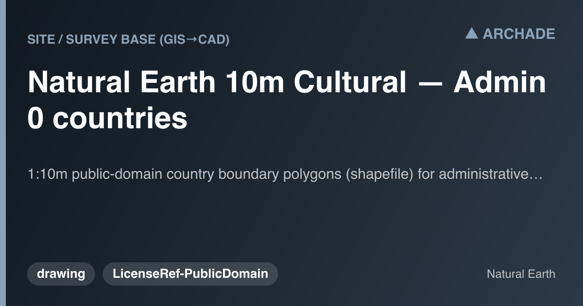 Natural Earth 10m Cultural — Admin 0 countries