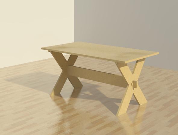 Table with parameters for materials