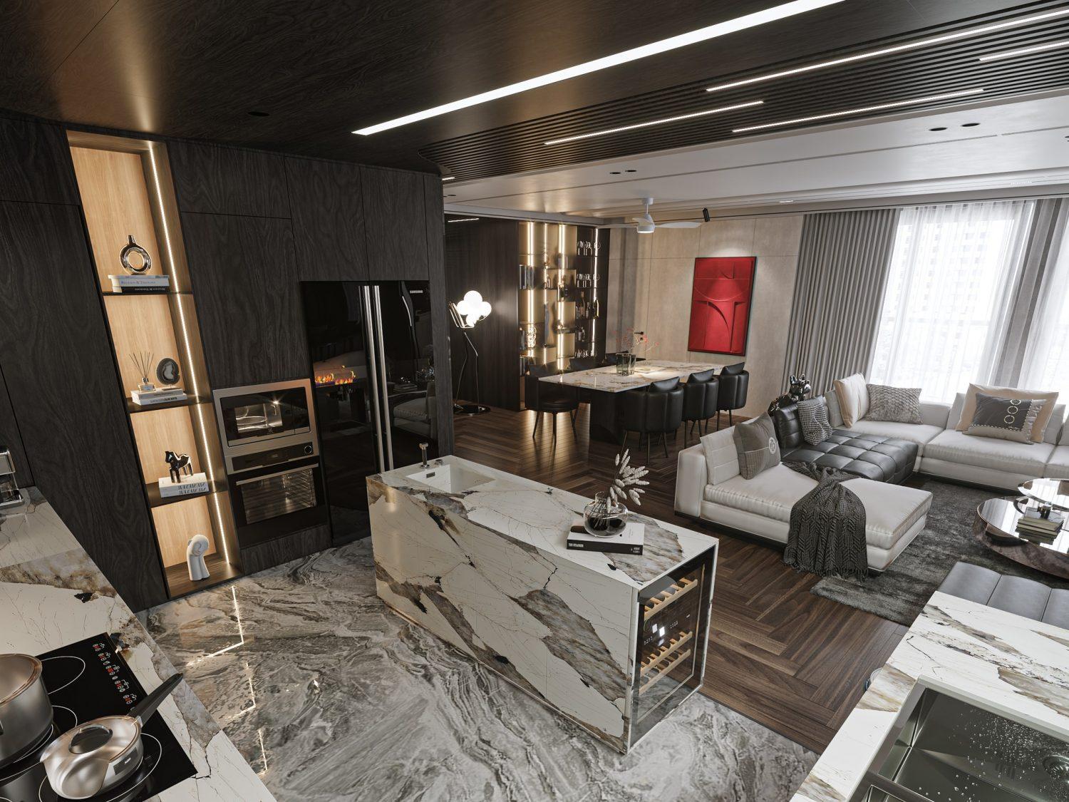 Living Room – Kitchen Interior