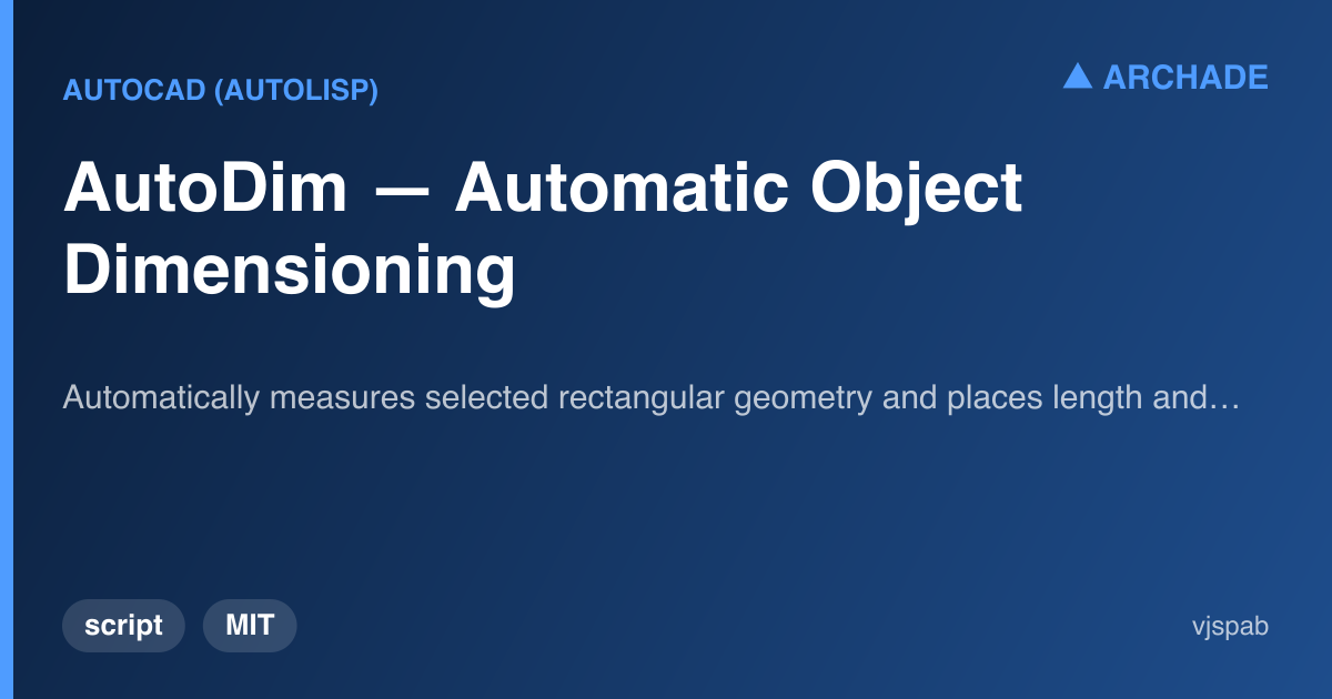 AutoDim — Automatic Object Dimensioning