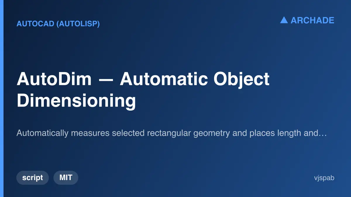 AutoDim — Automatic Object Dimensioning