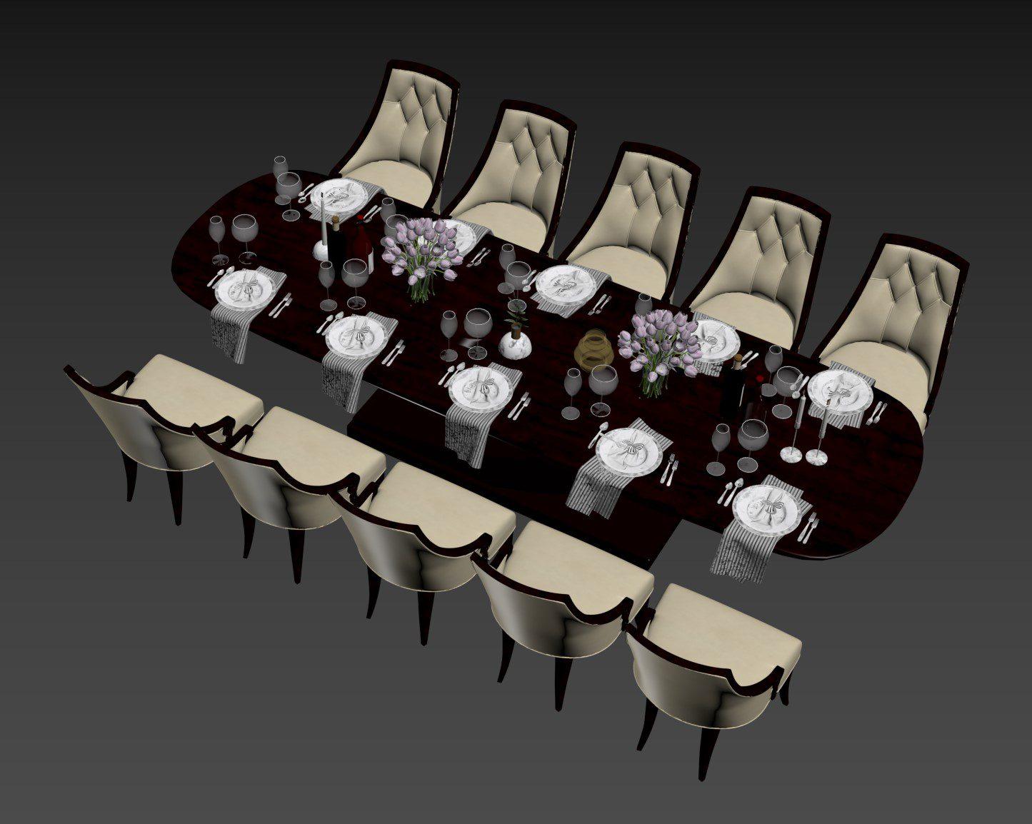 Dining Table And Chair — preview 1, by Nguyen The Hung (3dzip)