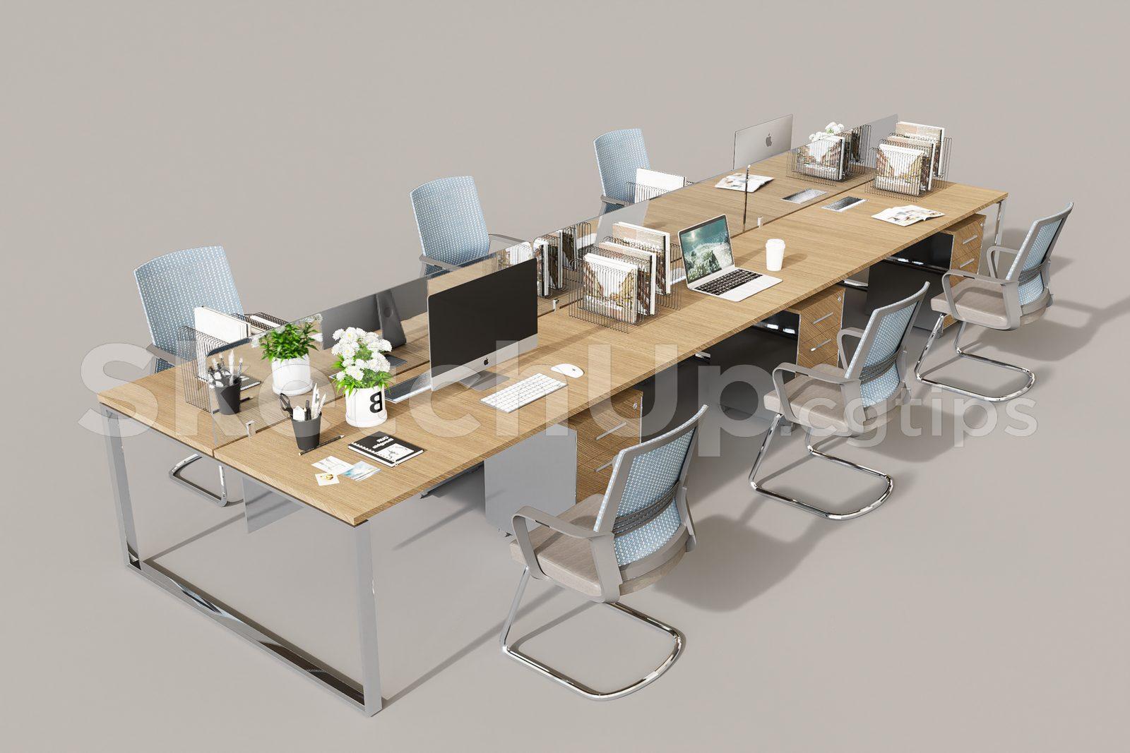 Office desk and chairs