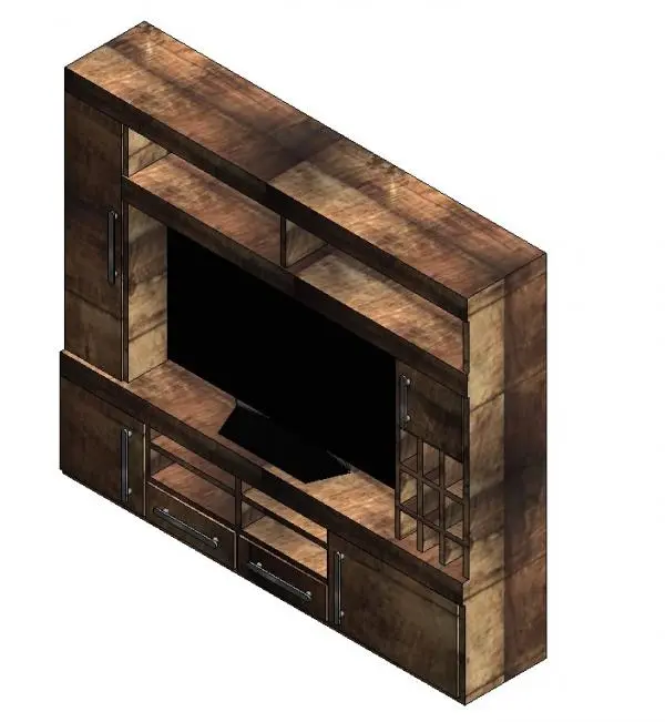 TV Cabinet wood — preview 1, by IshanthaIDM (RevitCity, CC0)