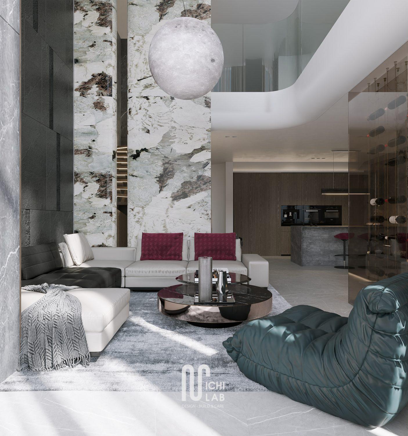 Living Room – Kitchen Interior — preview 1, by Cao Thi (3dzip)