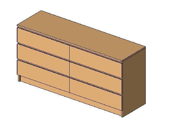 Ikea Malm 6-drawer dresser - low