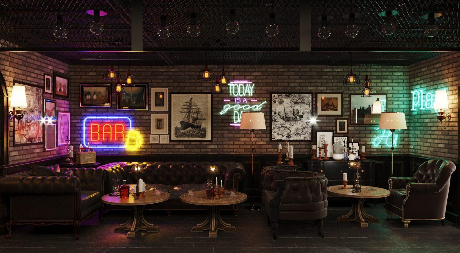 Bar Restaurant Interior Scene