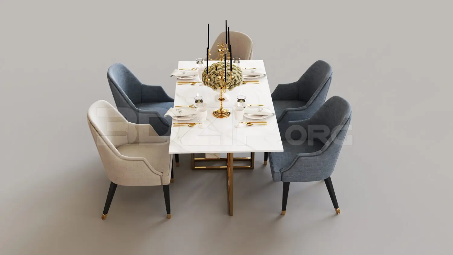 Dining Table And Chair — preview 1 (3dzip, CC0)