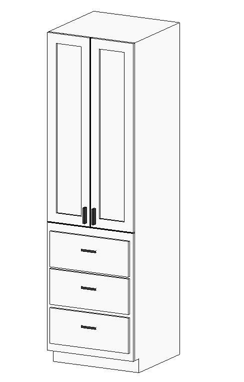 Tall Cabinet - Double Door Single Drawer