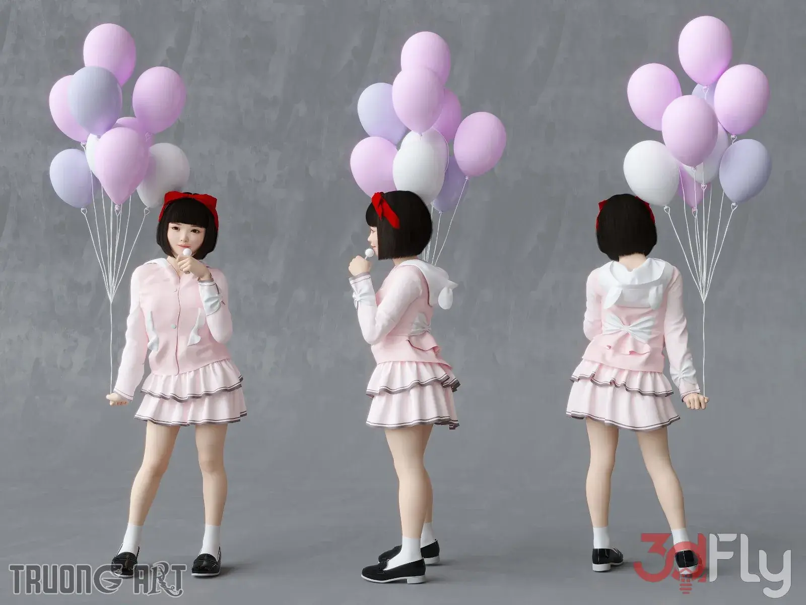 A Female Character Holding A Balloon