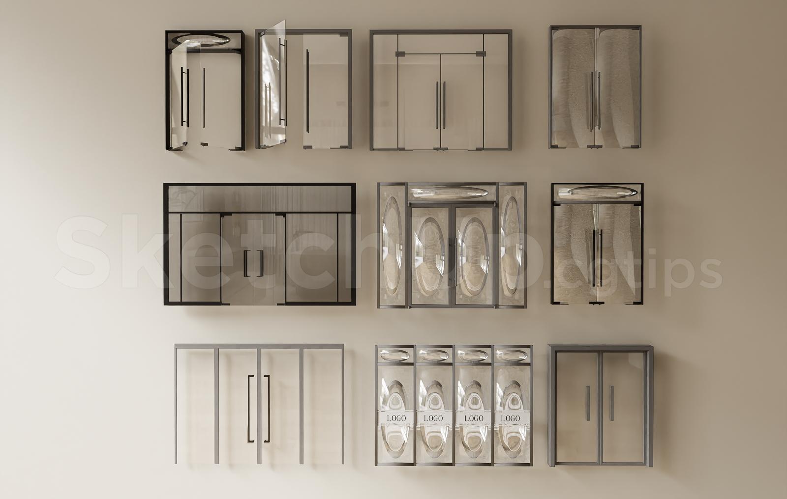 Architectural Glass Door Collection 3D Model