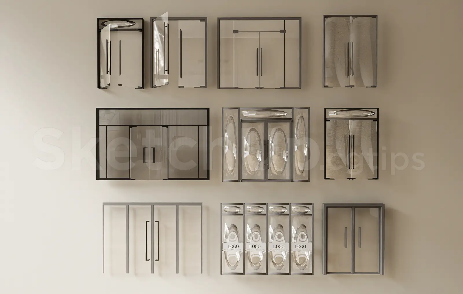 Architectural Glass Door Collection 3D Model