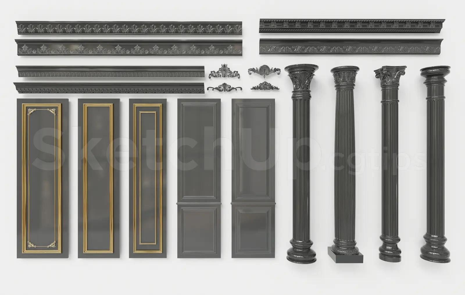 Classic Wall Paneling and Ornamental Columns — preview 1 (cgtips, CC0)