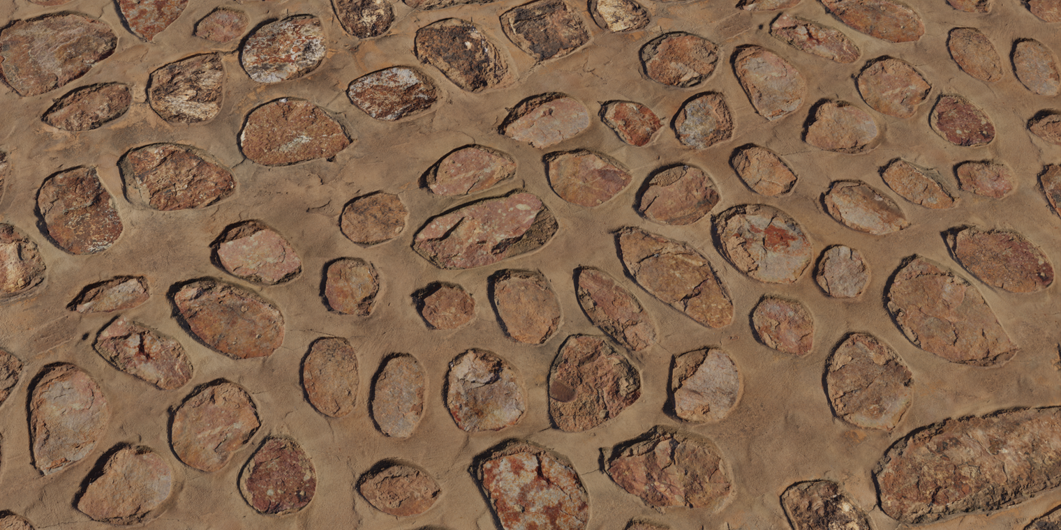 Rock Embedded Concrete Wall