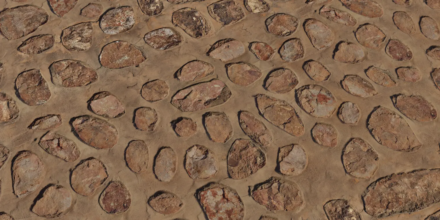 Rock Embedded Concrete Wall