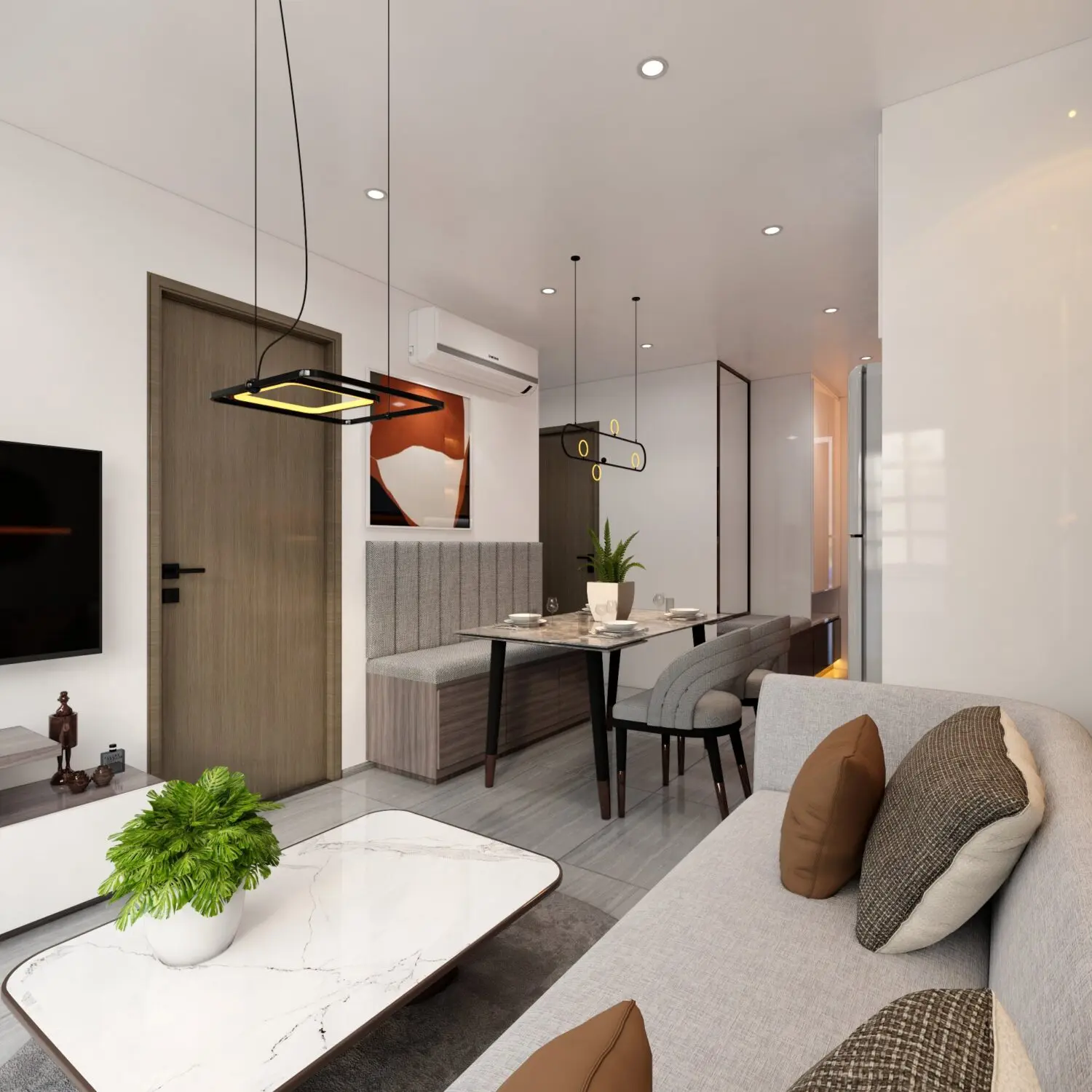 Living Room – Kitchen Interior