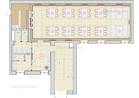 Cafe 1 — preview 1 (dwgmodels.com, CC0)