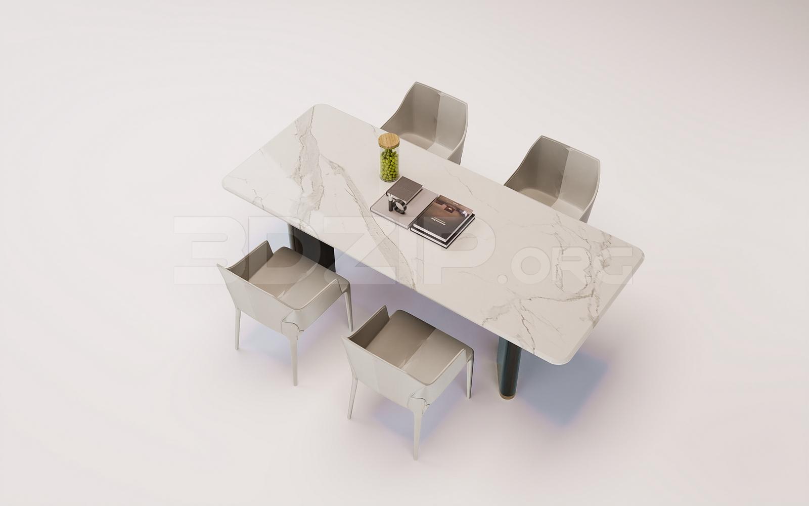 Dining Table & Chair Model for Interior Design