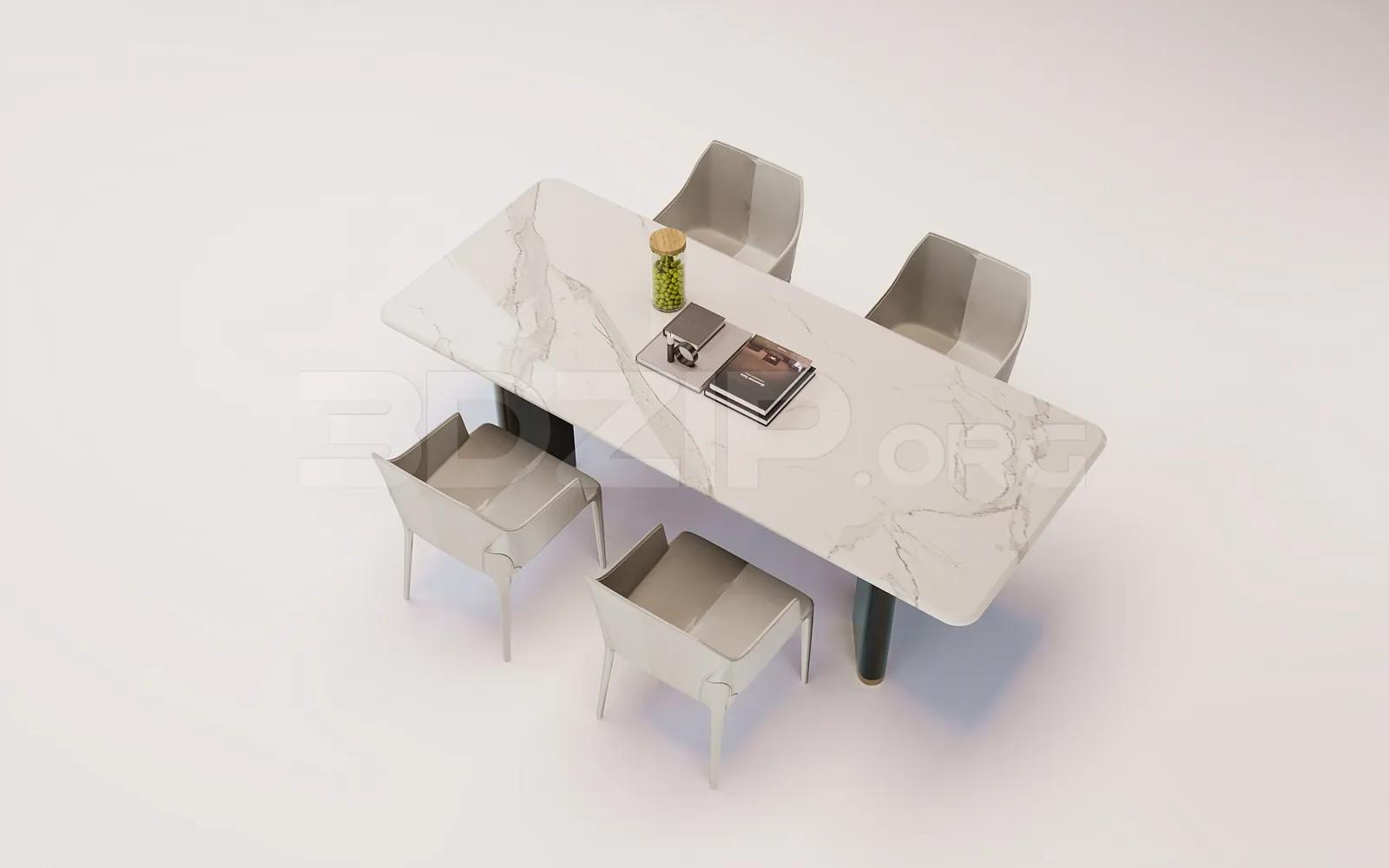 Dining Table & Chair Model for Interior Design