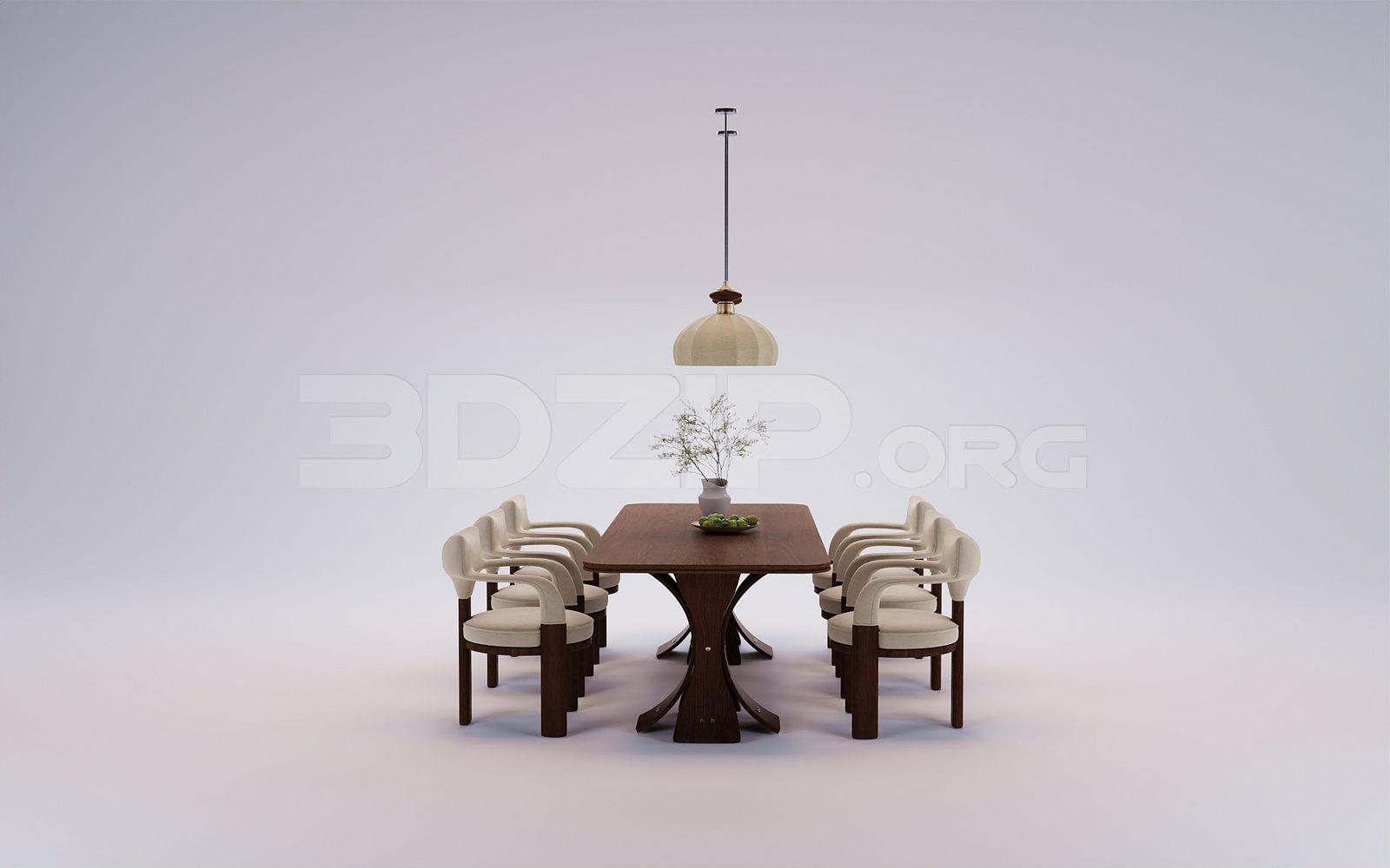 Dining Table and Chair — preview 1 (3dzip)