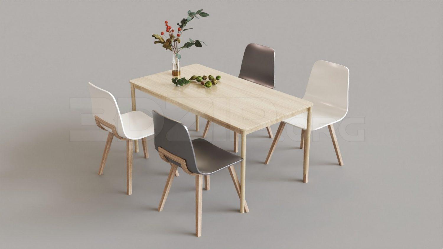 `. Free 3D Dining Table And Chair