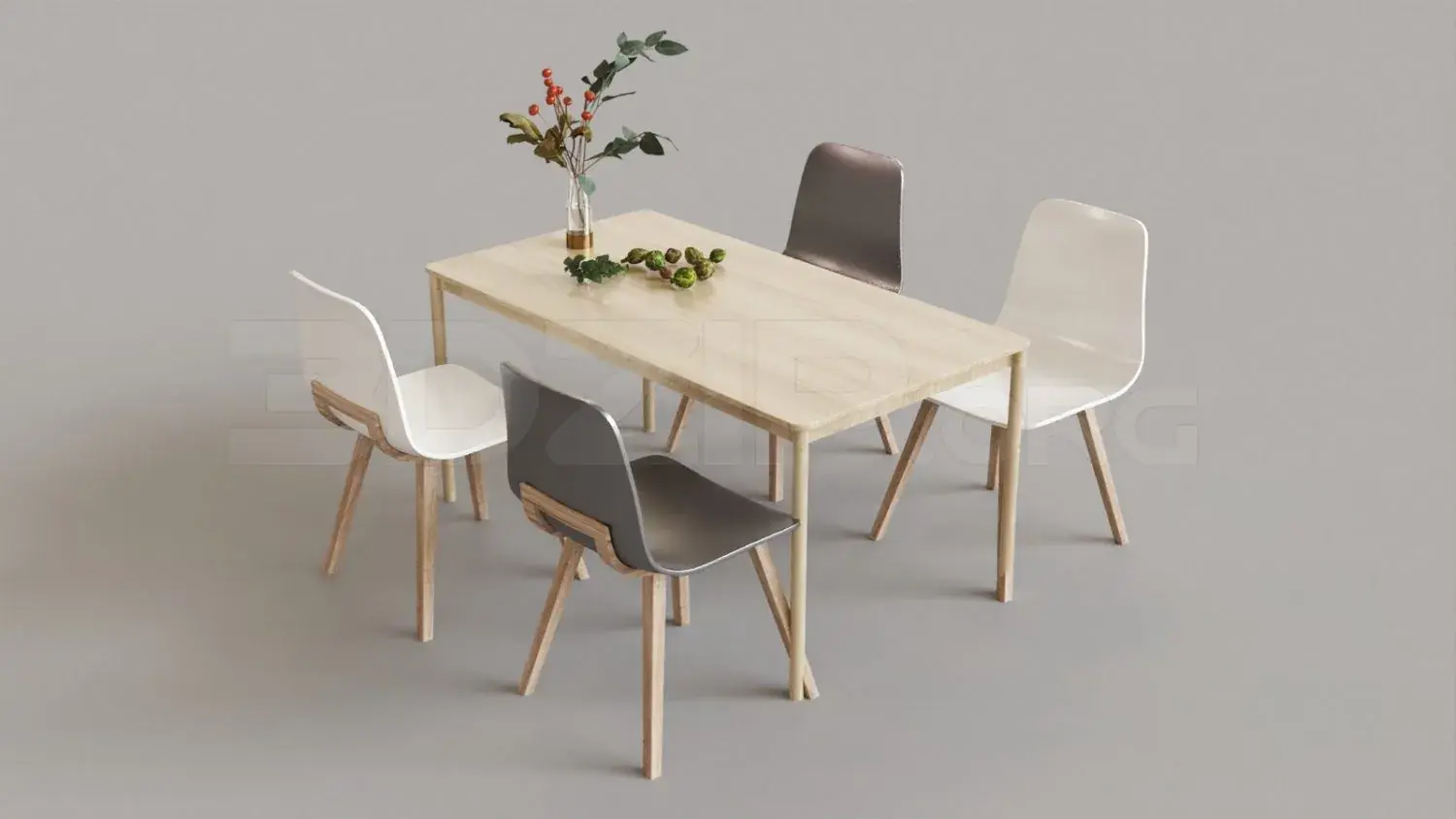 `. Free 3D Dining Table And Chair
