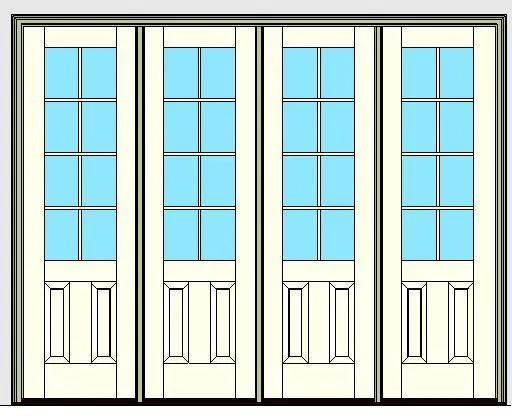 Kolbe Ultra Series Outswing Entrance Door 4-Wide 2-Panel Standard Sill Units