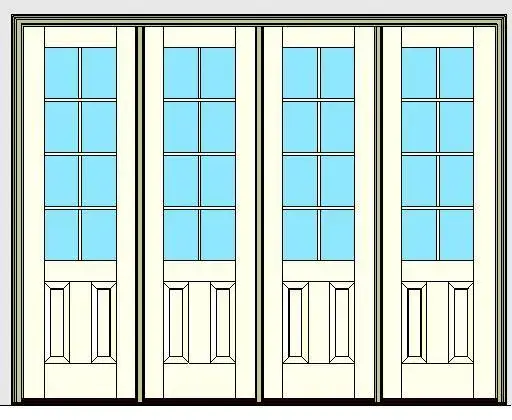 Kolbe Ultra Series Outswing Entrance Door 4-Wide 2-Panel Standard Sill Units