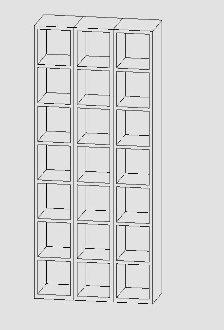 Seven-row three-column cubby