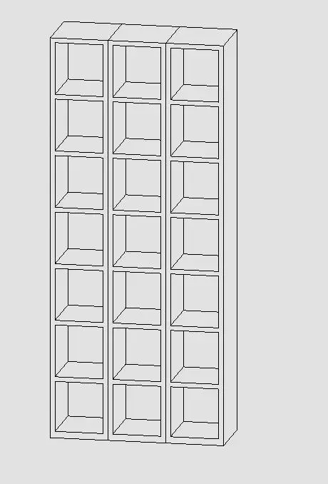 Seven-row three-column cubby