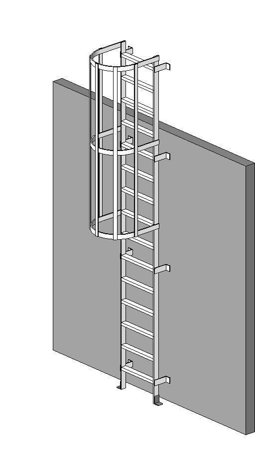 Ladder-Wall-Mounted-with Cage